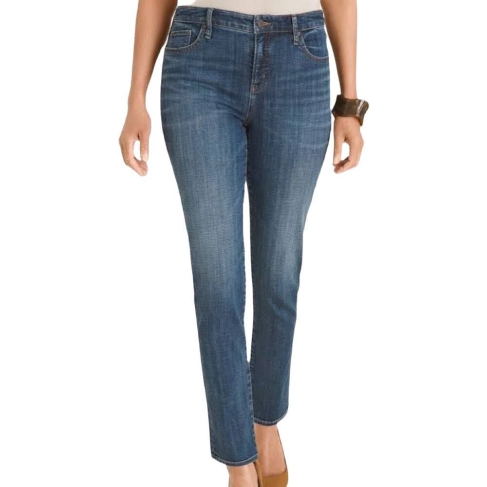 Chico's Classic Mid-Blue Cropped Ankle Jeans